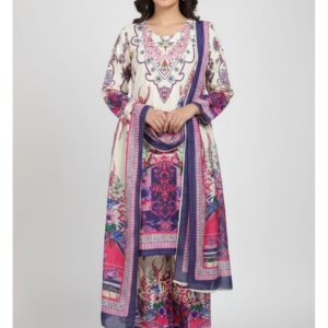 Ready Made Pure dubai silk Digital Print Three Piece