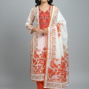 Ready Made Pure dubai silk Digital Print Three Piece